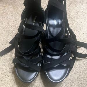 Torrid Elegant Black Wrap Up Heels